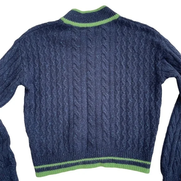 Veda Women’s Navy Knitted Long Sleeve Paro Wool Blend Sweater